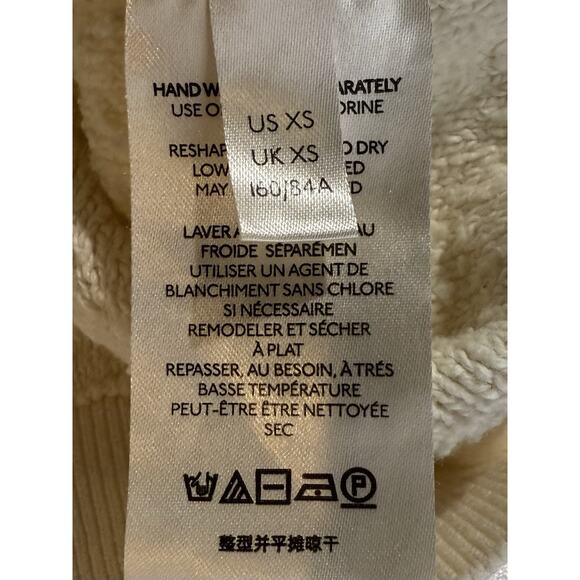 Free People Found My Friend Sweater Sz XS Ivory Terry Cloth Oversized Minimalist - Picture 8 of 14